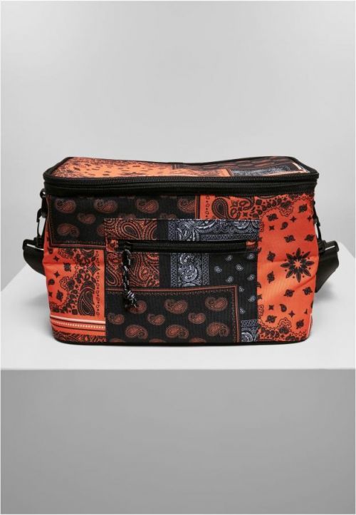 Urban Classics Bandana Patchwork Print Cooling Bag black/orange - One Size