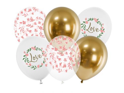 PartyDeco Latexové balóniky - Love Mix 6 ks
