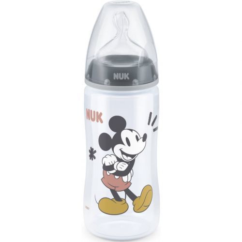 NUK First Choice Mickey Mouse dojčenská fľaša Grey 300 ml