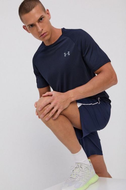 Tričko Under Armour pánske, tmavomodrá farba, jednofarebné