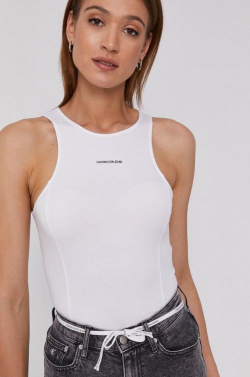 Top Calvin Klein Jeans dámsky, biela farba