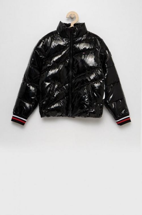 Detská bunda Tommy Hilfiger čierna farba