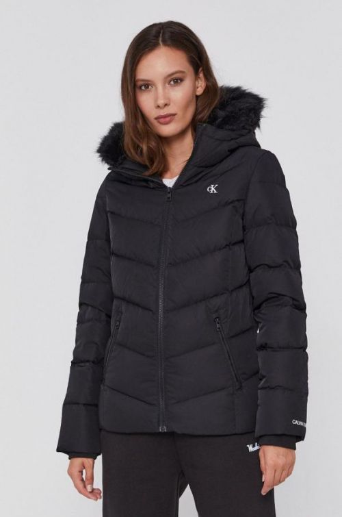 Páperová bunda Calvin Klein Jeans dámska, čierna farba, zimná