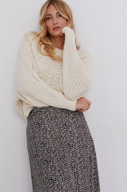 Sveter Answear Lab dámsky, béžová farba, teplý