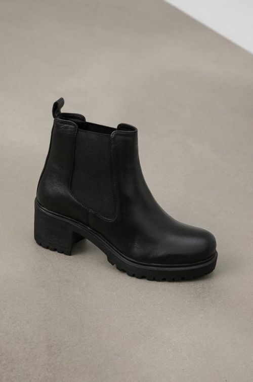 Kožené topánky Chelsea Answear Lab dámske, čierna farba, na podpätku