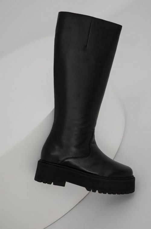 Kožené čižmy Answear Lab dámske, čierna farba, na platforme