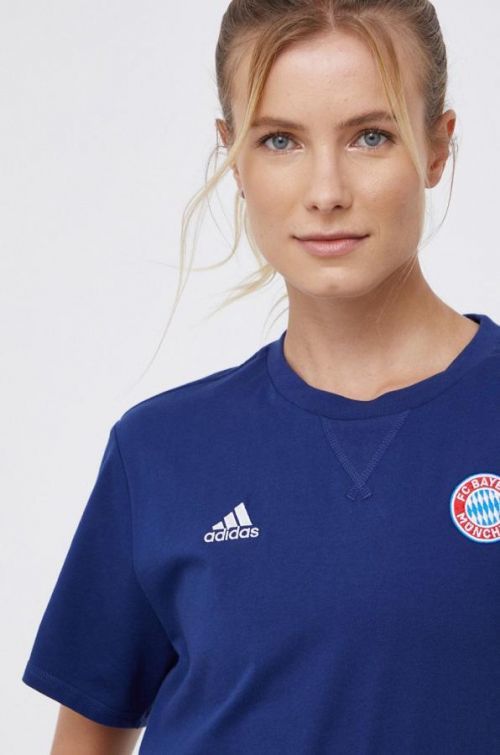 Bavlnené tričko adidas Performance tmavomodrá farba