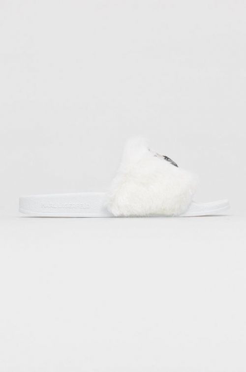 Papuče Karl Lagerfeld biela farba