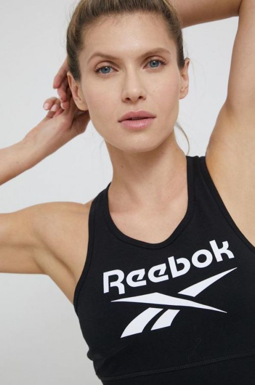 Tréningový top Reebok čierna farba, jednofarebný