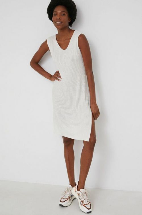 Šaty Answear Lab béžová farba, mini, rovný strih