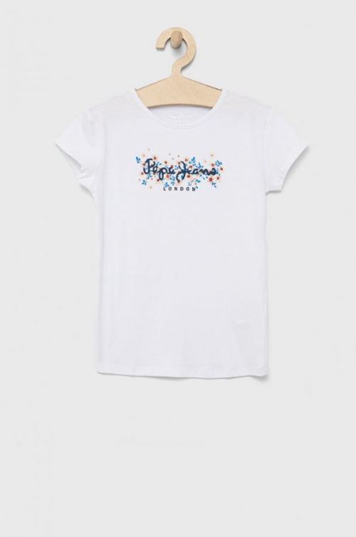 Detské tričko Pepe Jeans biela farba,