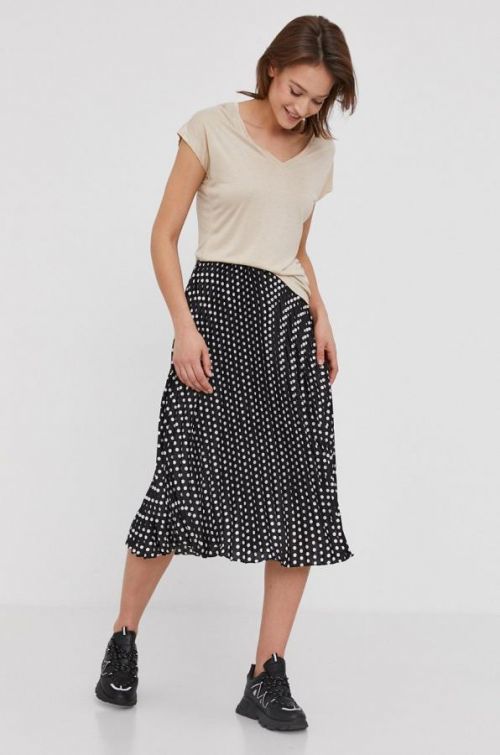 Sukňa Answear Lab čierna farba, midi, áčkový strih