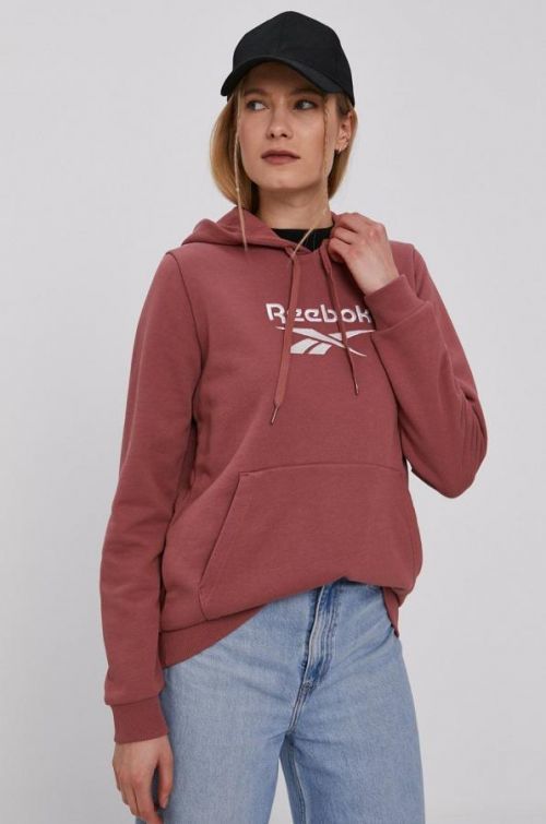 Bavlnená mikina Reebok Classic dámska, ružová farba, s nášivkou