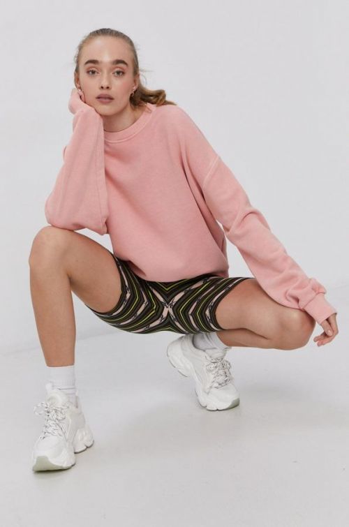 Bavlnená mikina Reebok Classic dámska, ružová farba, jednofarebná