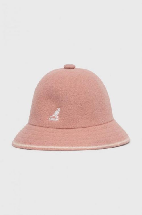 Vlnený klobúk Kangol ružová farba, vlnený