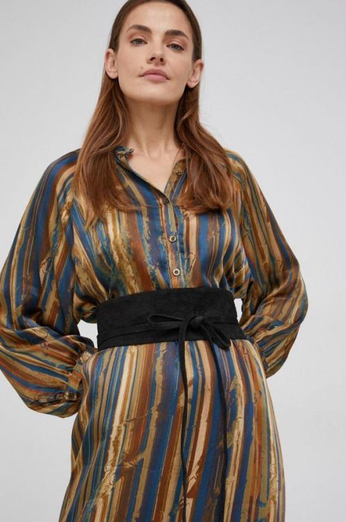 Semišový opasok Answear Lab dámsky, čierna farba