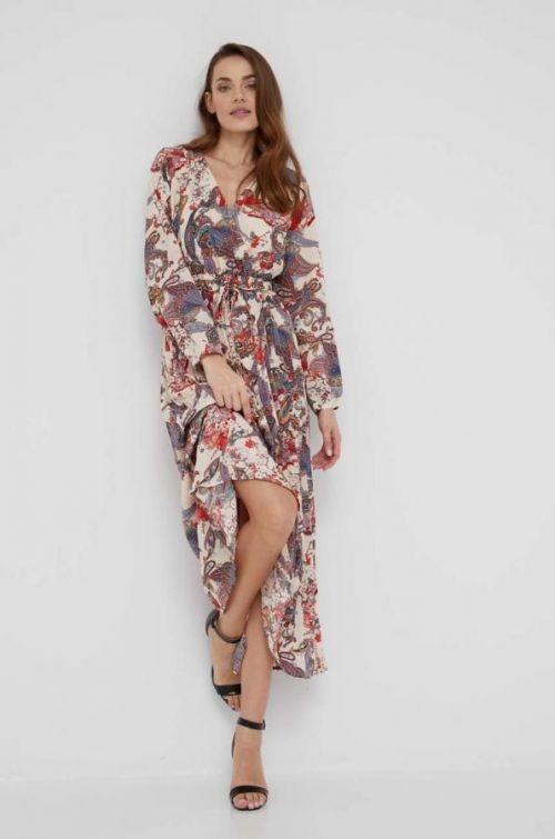 Šaty Answear Lab biela farba, maxi, áčkový strih