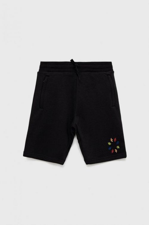 Detské krátke nohavice adidas Originals čierna farba, nastaviteľný pás