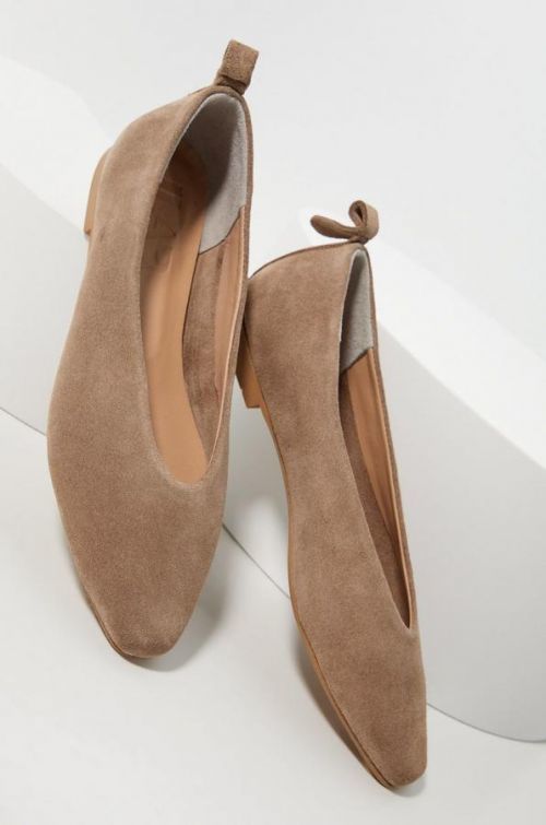 Semišové baleríny Answear Lab béžová farba,