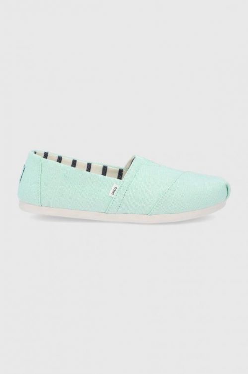 Espadrilky Toms Alpargata zelená farba