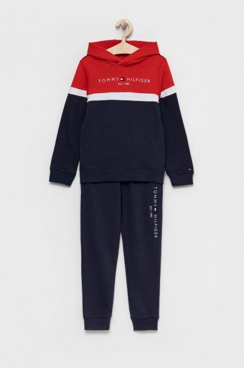 Detská tepláková súprava Tommy Hilfiger tmavomodrá farba