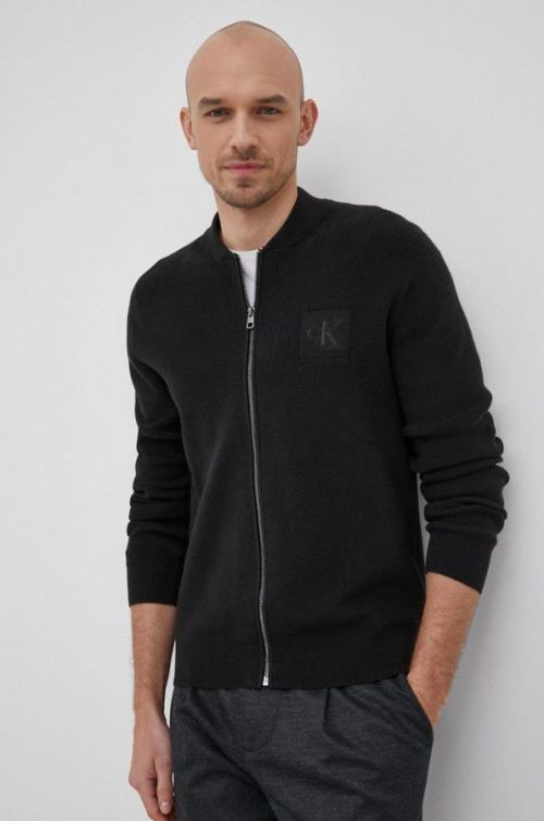 Kardigán Calvin Klein Jeans pánsky, čierna farba,