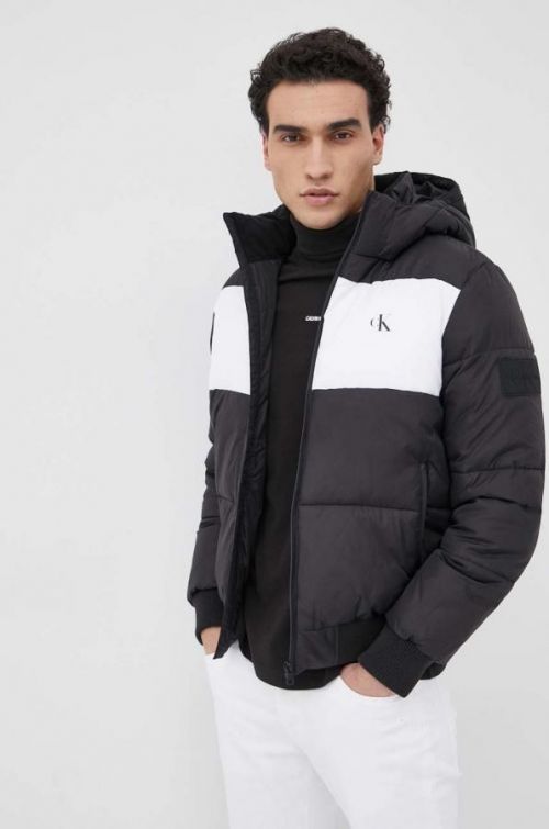 Bunda Calvin Klein Jeans pánska, čierna farba, zimná,