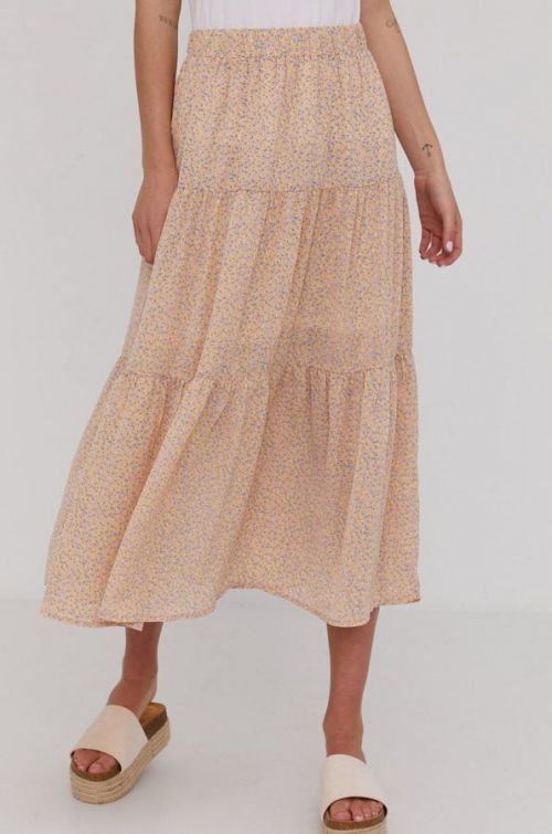 Sukňa Answear Lab ružová farba, midi, áčkový strih