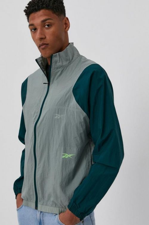 Bunda Reebok pánska, zelená farba, prechodná