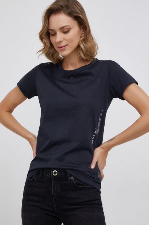 Bavlnené tričko G-Star Raw tmavomodrá farba