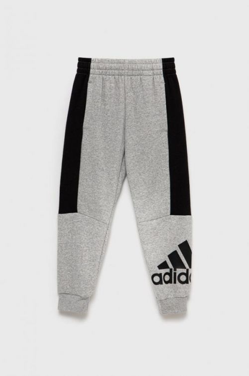 Detské nohavice adidas Performance šedá farba, s potlačou