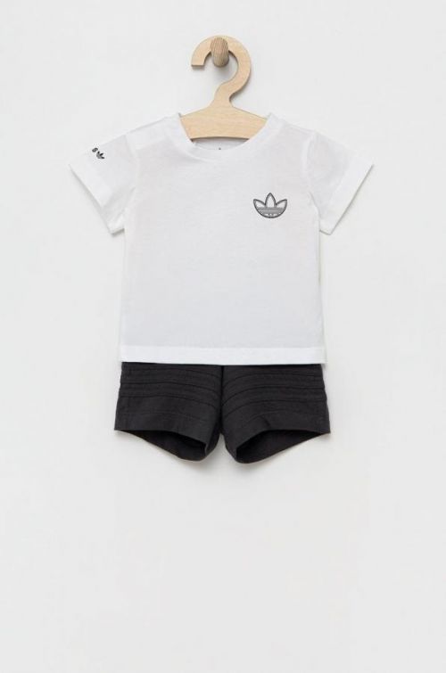 Detská bavlnená súprava adidas Originals biela farba