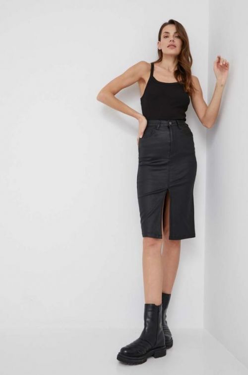 Sukňa Answear Lab čierna farba, mini, rovný strih