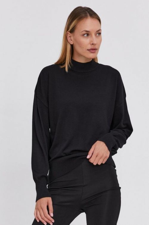 Sveter Answear Lab dámsky, čierna farba, s polorolákom