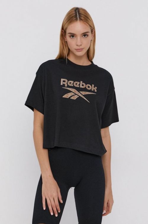 Bavlnené tričko Reebok Classic čierna farba
