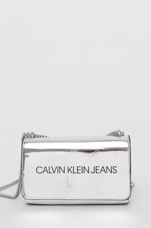 Kabelka Calvin Klein Jeans strieborná farba