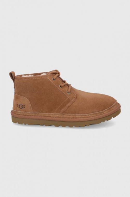 Semišové topánky UGG Neumel pánske, hnedá farba