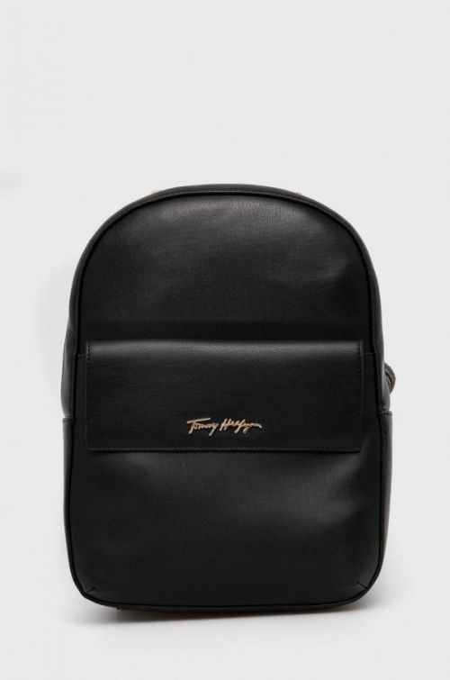 Ruksak Tommy Hilfiger dámsky, čierna farba, malý, jednofarebný