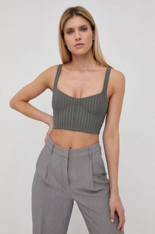 Top Patrizia Pepe dámsky, šedá farba,