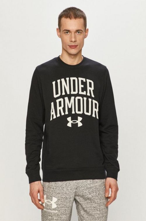 Mikina Under Armour pánska, čierna farba, s potlačou