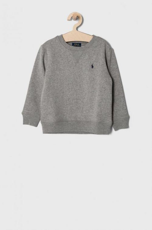 Detská mikina Polo Ralph Lauren šedá farba, jednofarebná