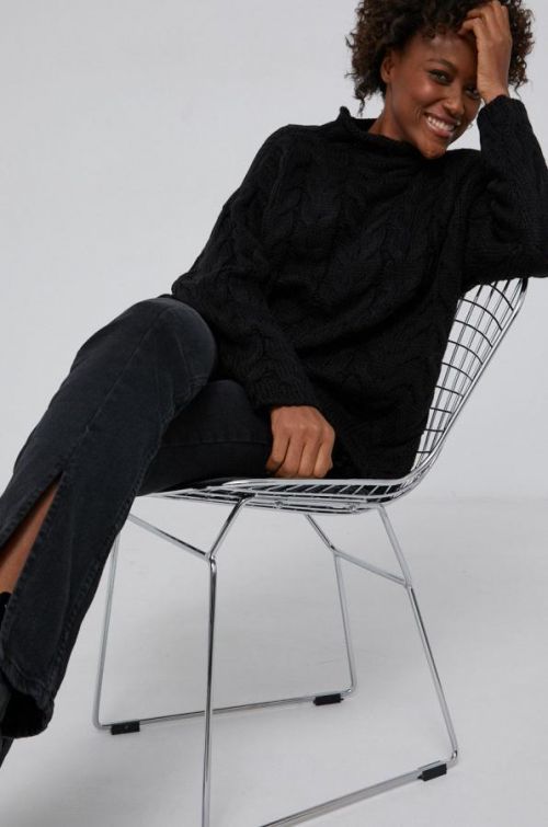 Sveter Answear Lab dámsky, čierna farba, teplý