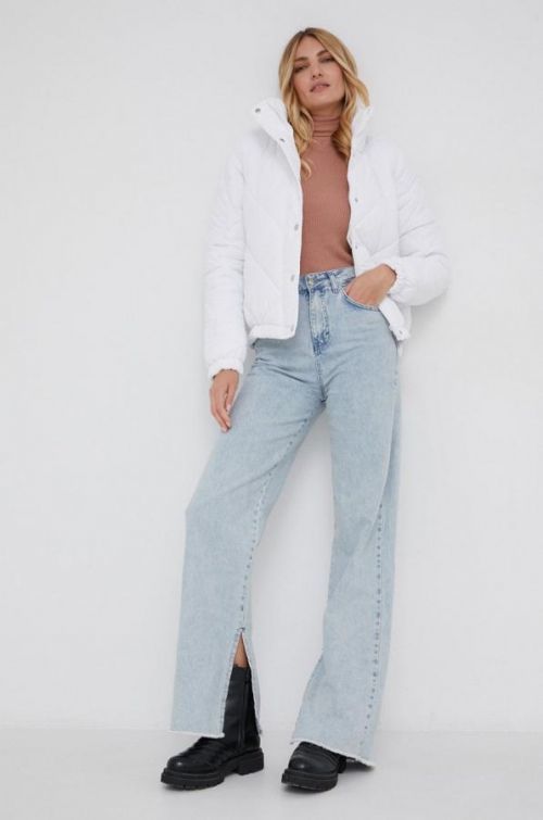 Bunda Answear Lab dámska, biela farba, zimná