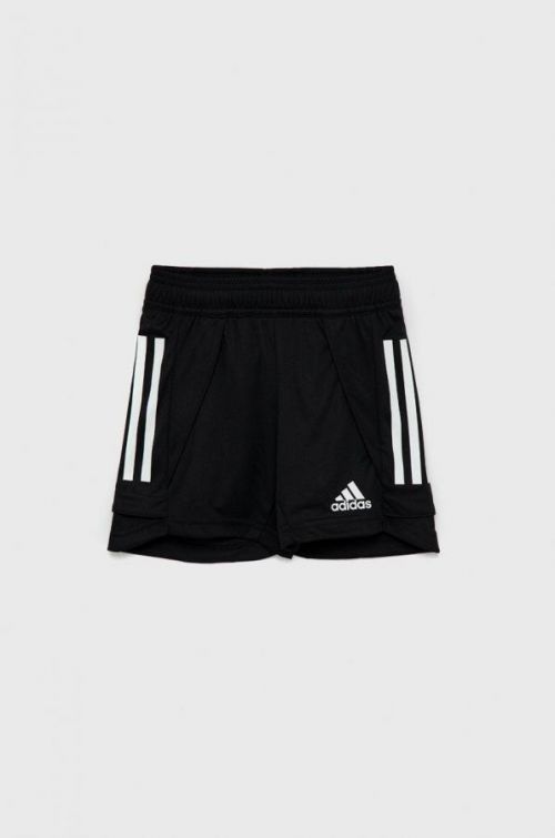 Detské krátke nohavice adidas Performance čierna farba, nastaviteľný pás