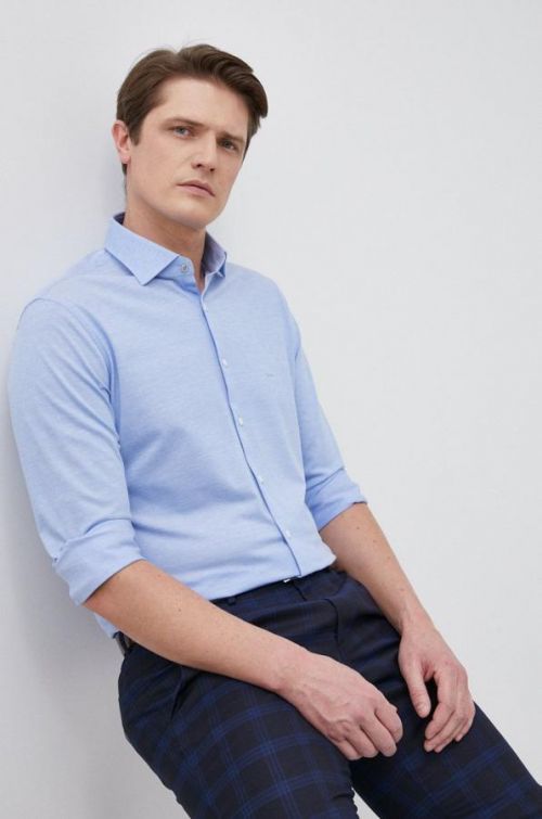 Bavlnená košeľa Michael Kors pánska, slim, s talianskym golierom