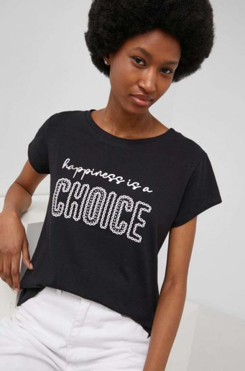 Tričko Answear Lab dámsky, čierna farba,