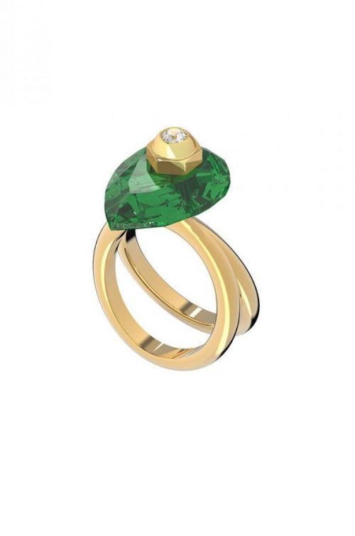 Prstienok Swarovski zlatá farba