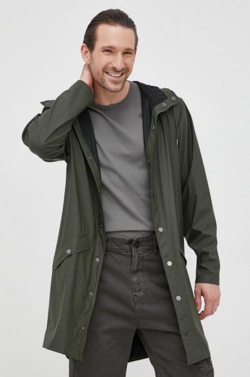 Bunda Rains 12020 Long Jacket zelená farba, prechodná