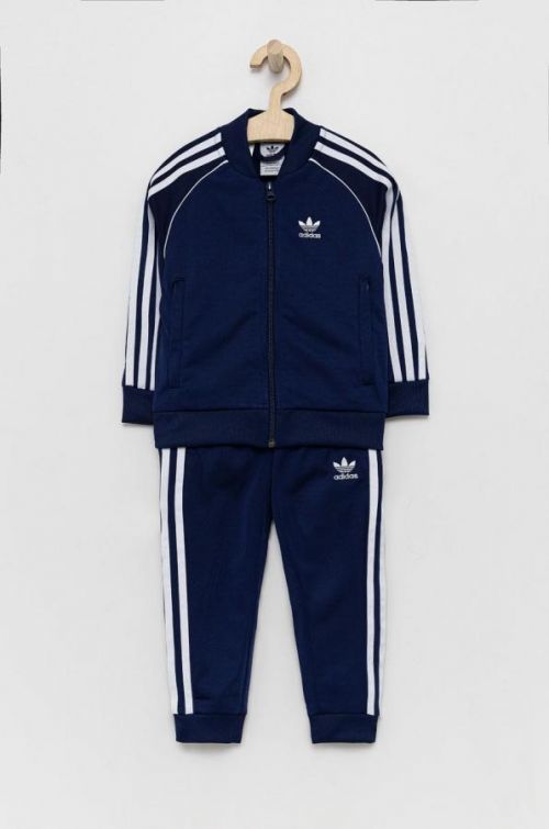 Detská tepláková súprava adidas Originals tmavomodrá farba