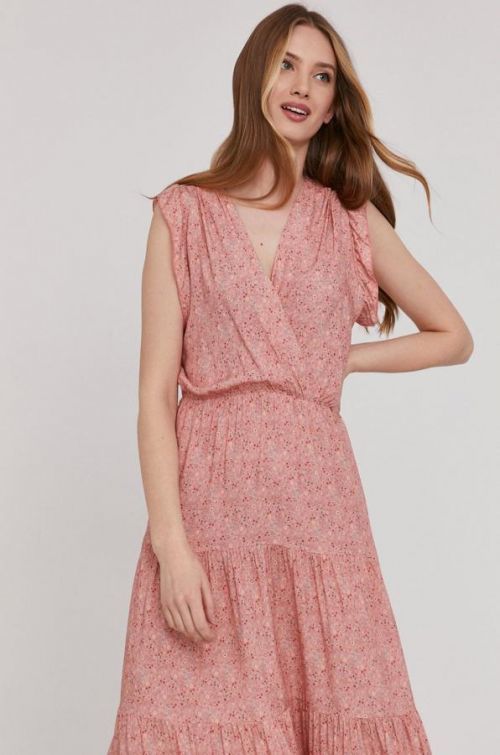 Šaty Answear Lab ružová farba, maxi, áčkový strih